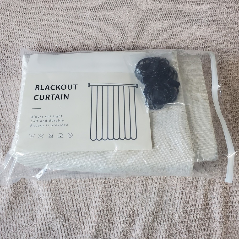 Inovaday Thermal Sliding Door Curtain One Panel Blackout 100W84L Beige w/rings